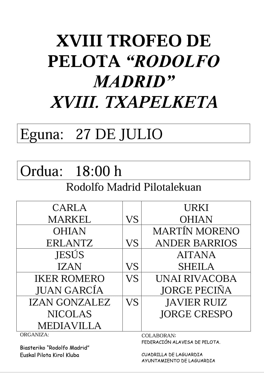 PELOTA 27 JULIO