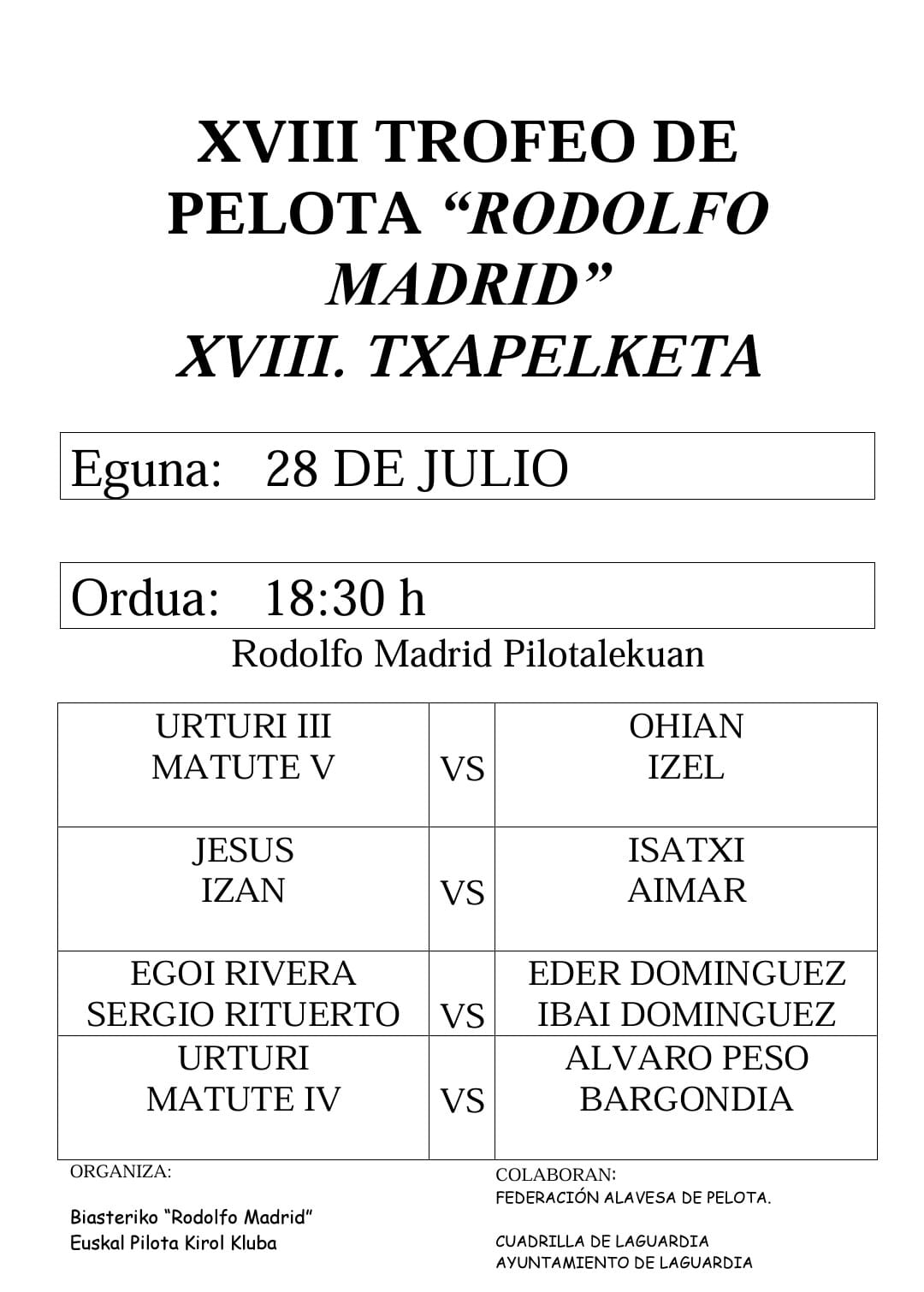 PELOTA 28 JULIO