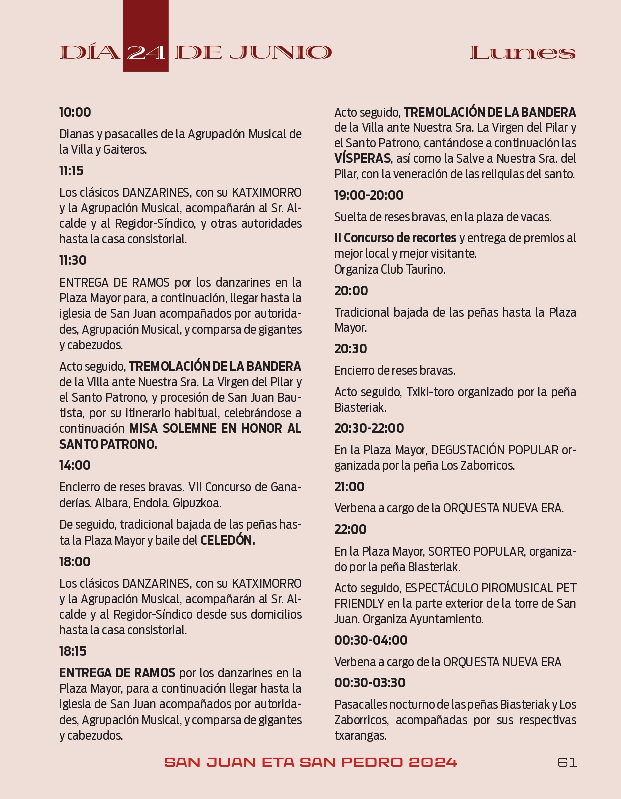 Programa de fiestas 2024
