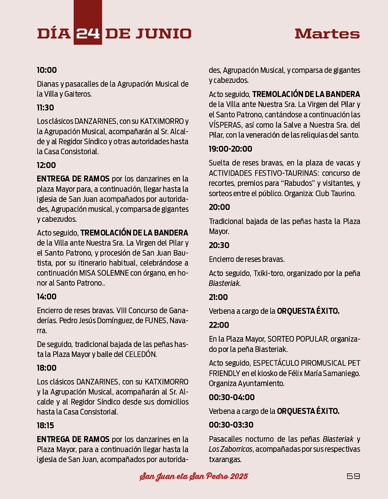Programa de fiestas 2025