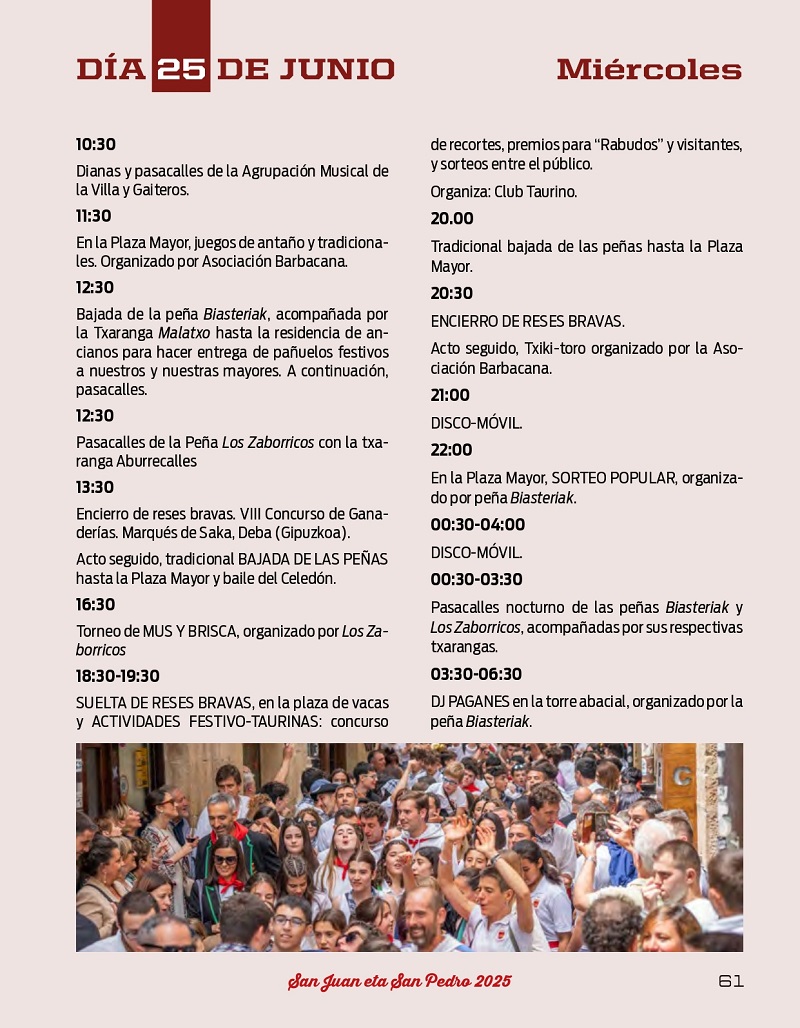 Programa de fiestas 2025