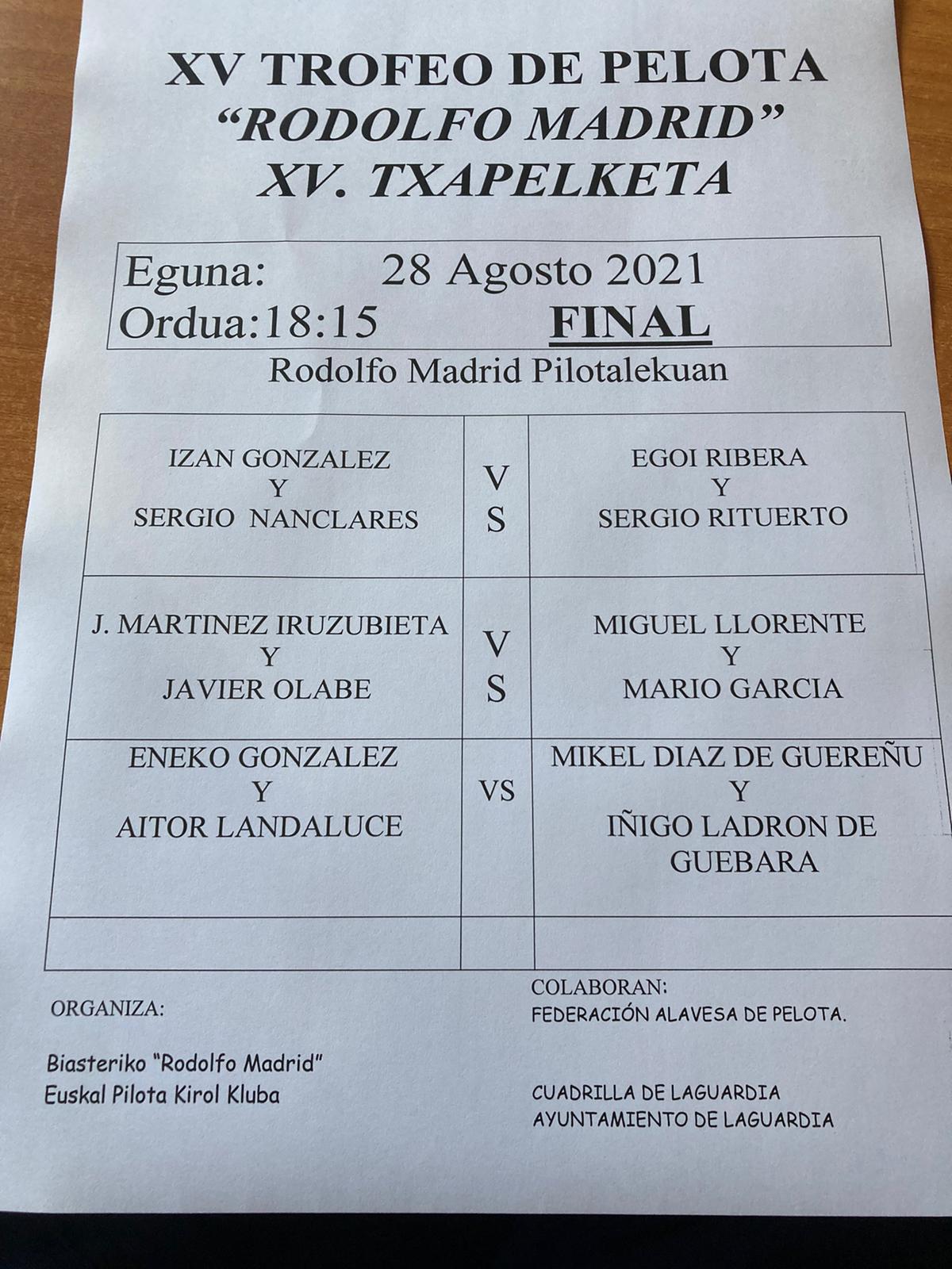 Pelota 28 agosto final