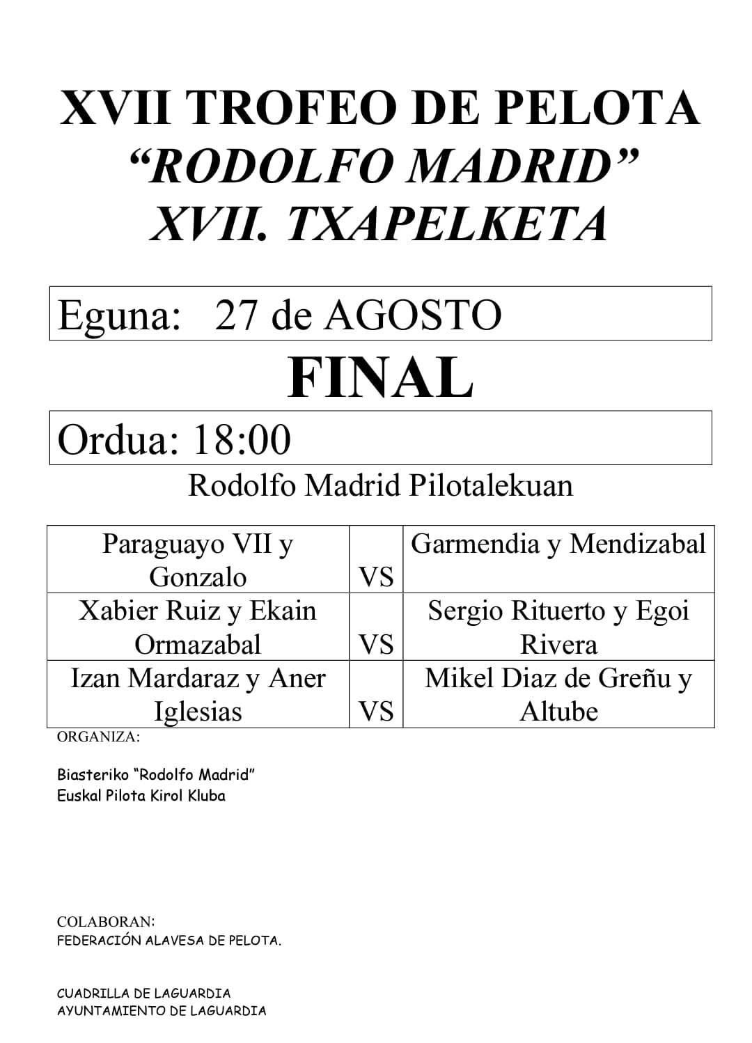 pelota 27 agosto final