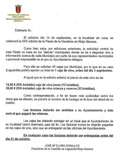 SOLICITUD VINO