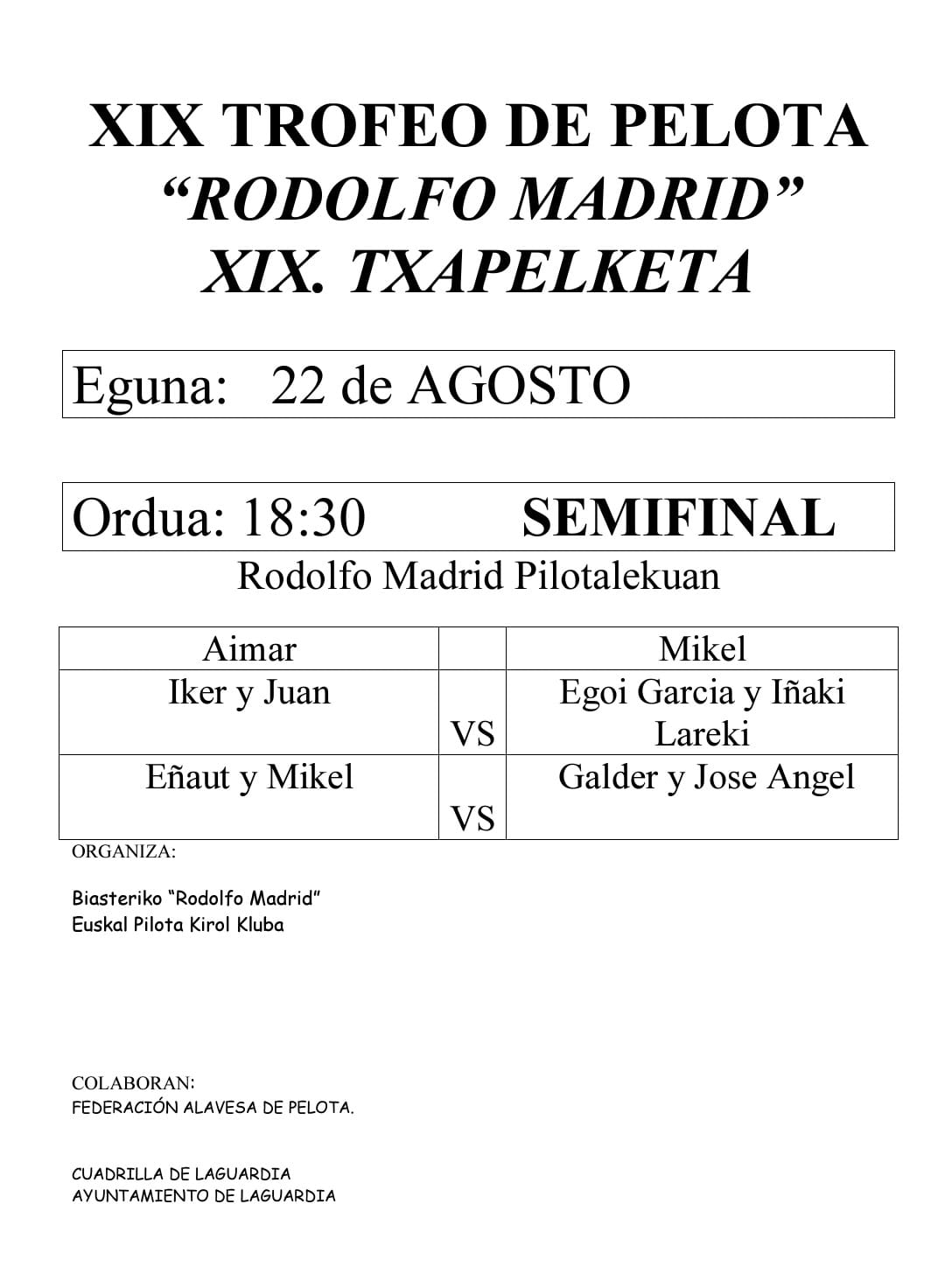 pelota 22 agosto