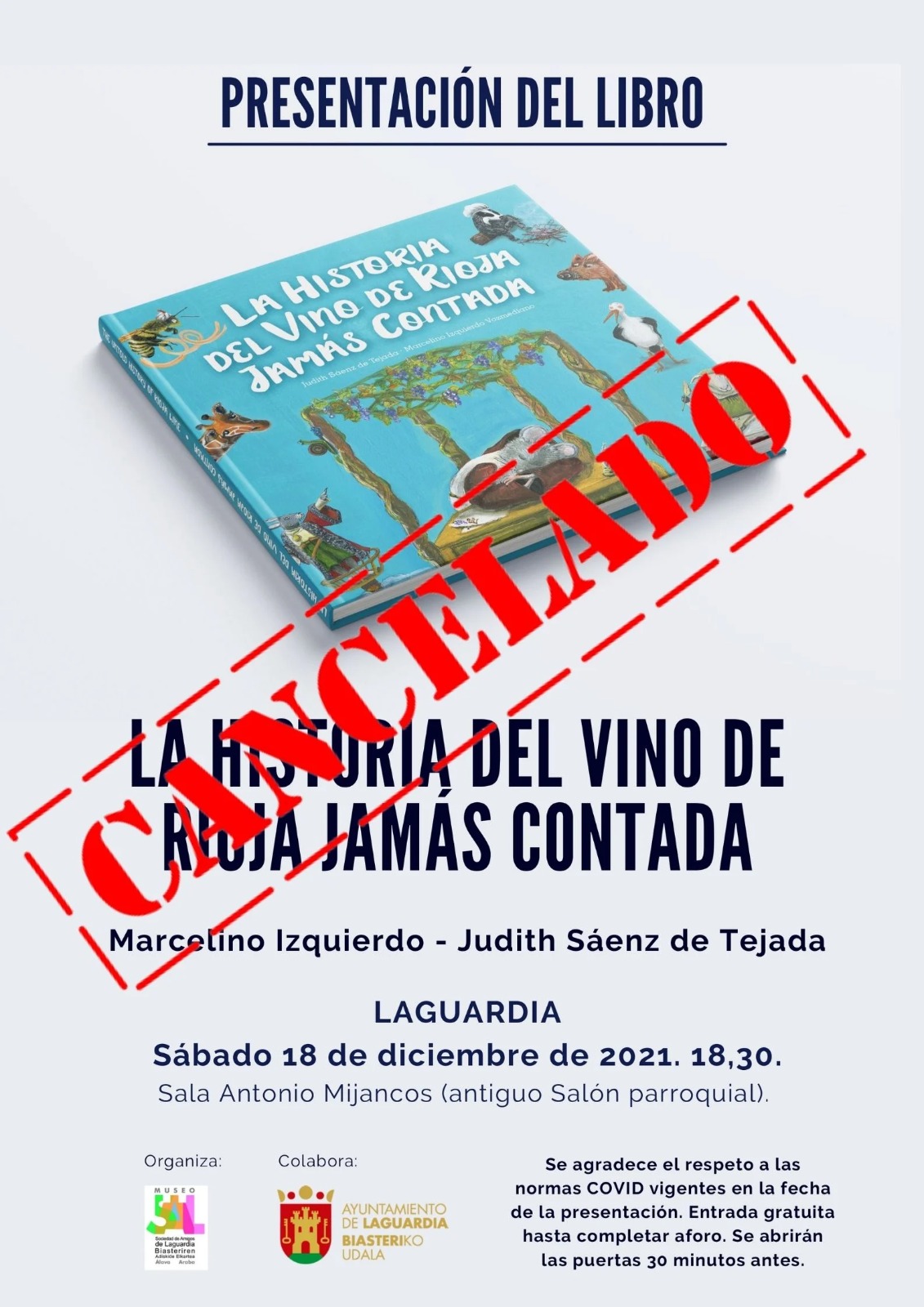 presentacion libro cancelada