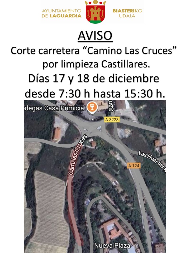 aviso corte camino las cruces dic