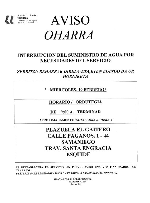 corte agua