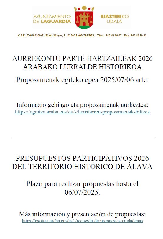 PRESUPUESTOS PARTICIPATIVOS araba 2026