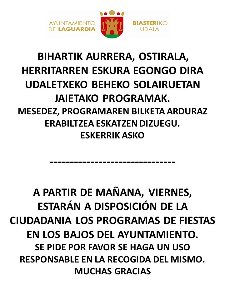 REPARTO PROGRAMAS FIESTAS