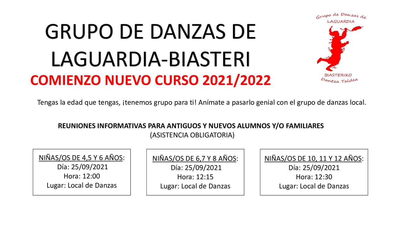 Danzas Laguardia. Nuevo curso