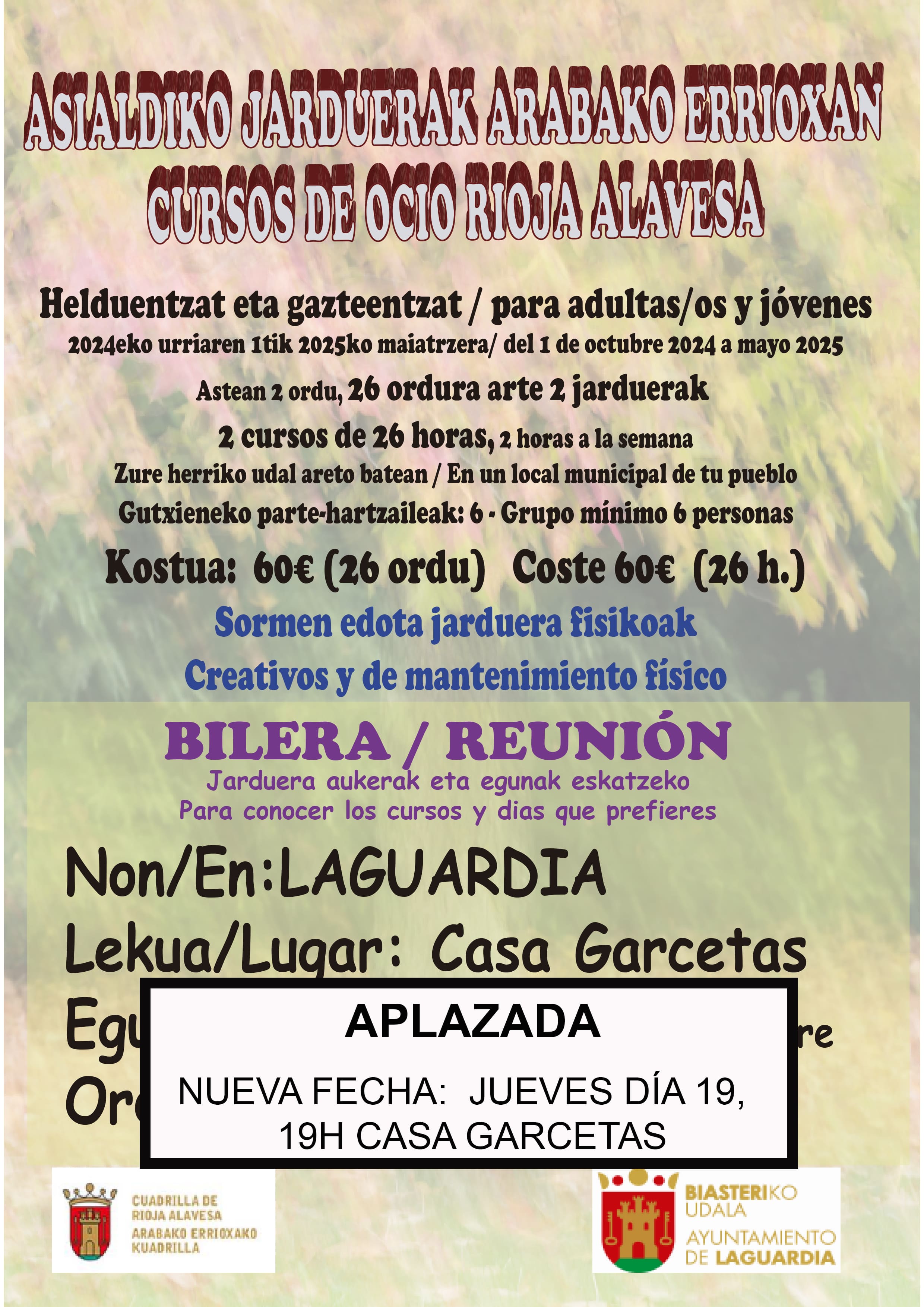 REUNIÓN CURSOS DE OCIO