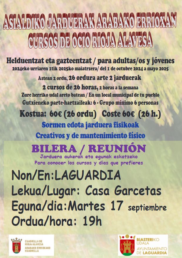 cursos de ocio 2024 2025
