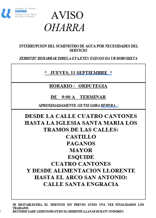 CORTE AGUA 10 SEPT