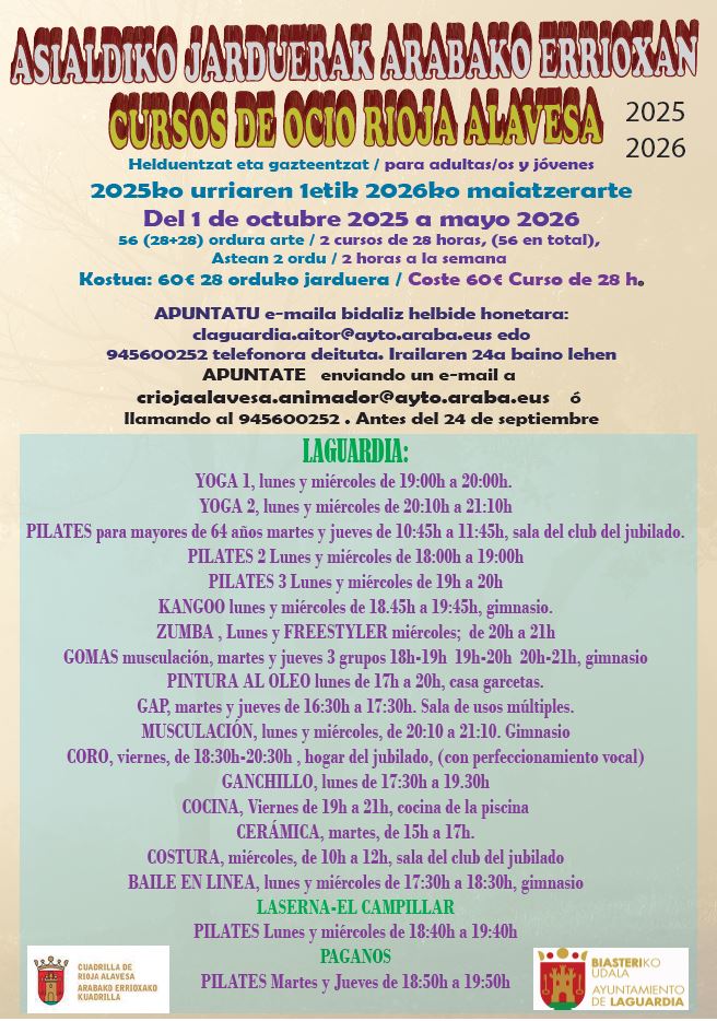 CURSOS OCIO RIOJA ALAVESA