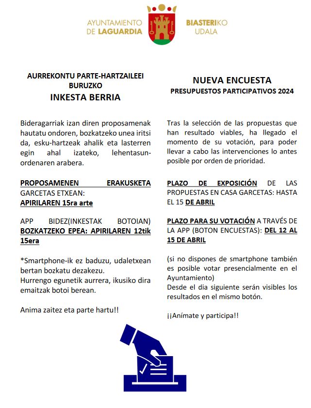 PRESUPUESTOS PARTICIPATIVOS 2024 encuesta
