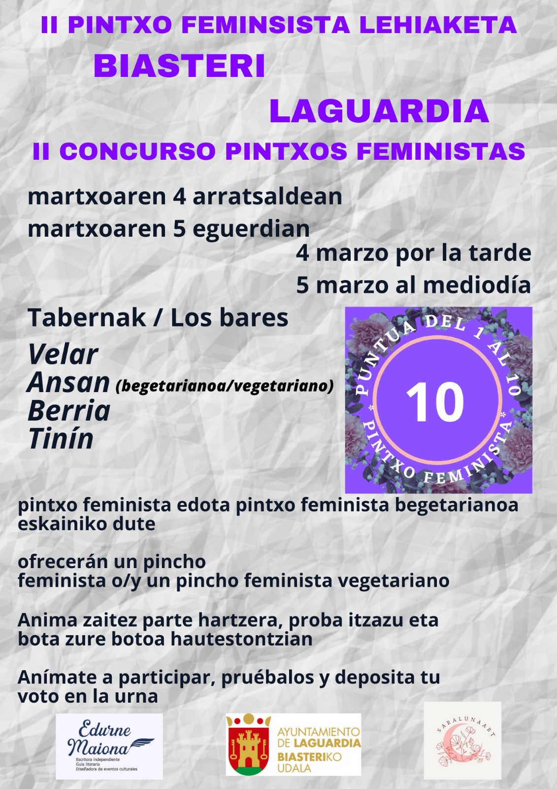 pintxo feminista lehiaketa