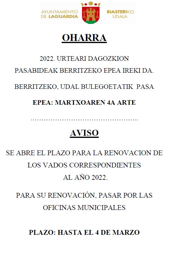 renovacion vados
