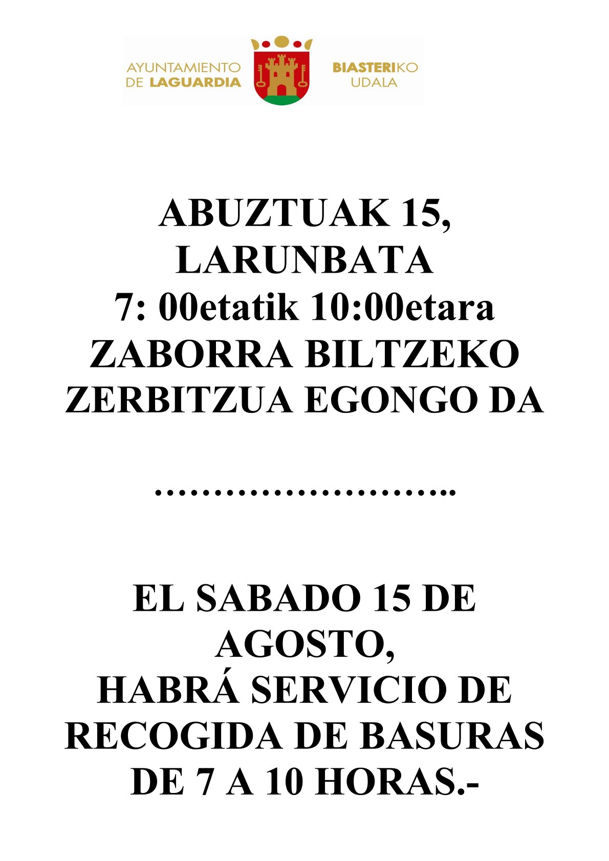 CARTEL BASURAS