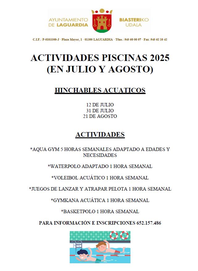 ACTIVIDADES E HINCHABLES PISCINA