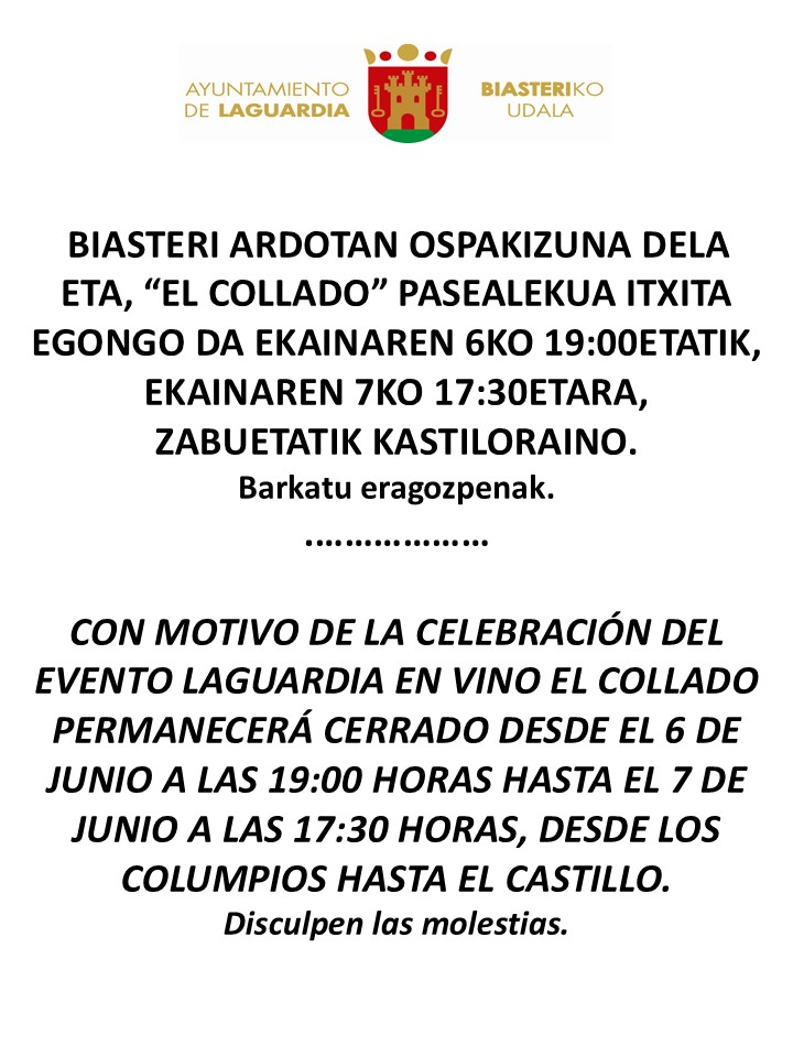 acceso collado cerrado