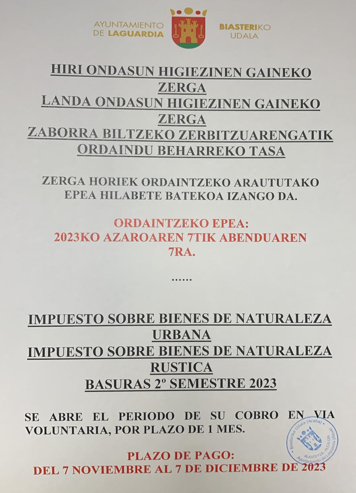 Cobro padrones ibi y basuras