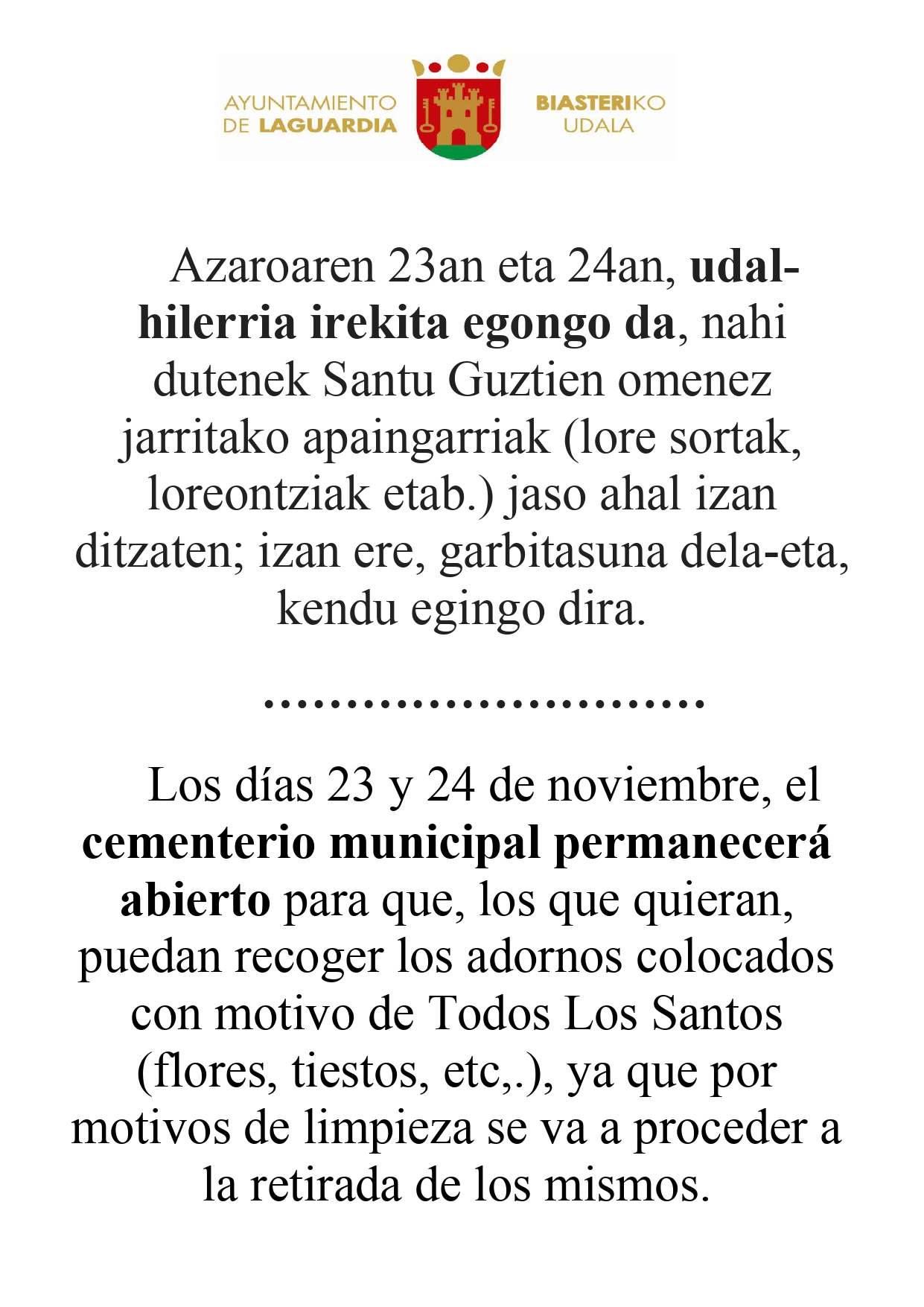 cementerio retirada adornos 2024