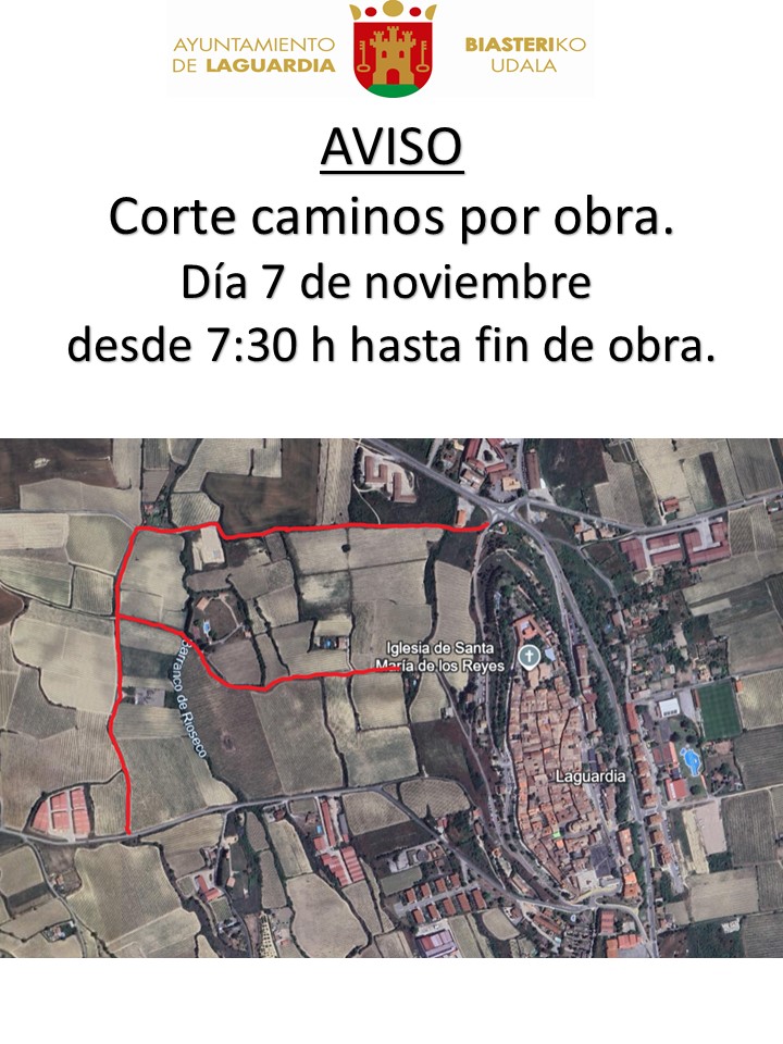 aviso corte camino