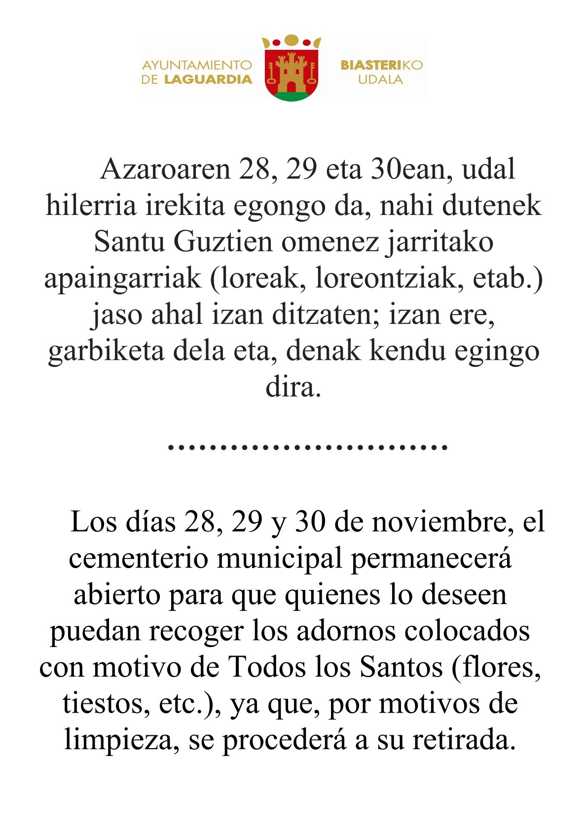 cementerio retirada adornos
