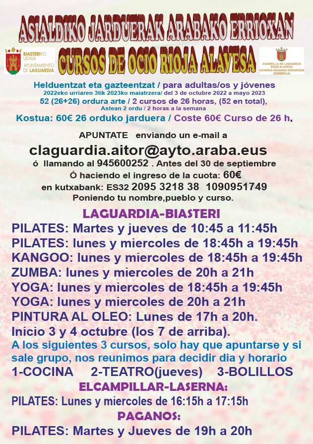 cursos de ocio inscripciones